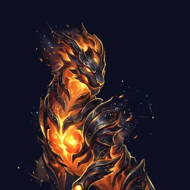 Pyrrhen, Forgeheart — STARLESS familiar art